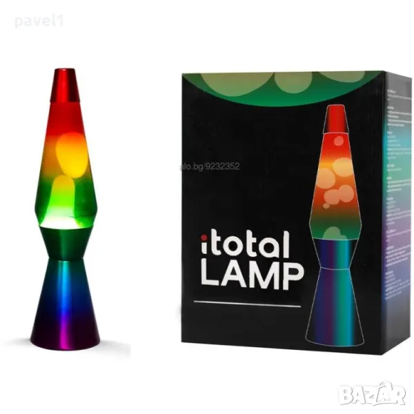 НОВА лава лампа ITotal Lava Arcobaleno XL1767, 40см висока, 30w, тествана, перфектна, снимка 1