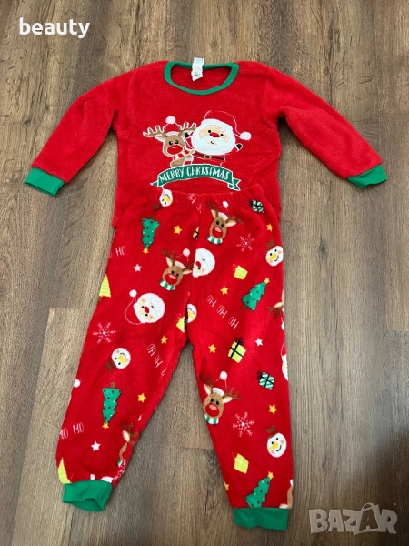 Коледно комплектче блузка и панталон 18-24 м , снимка 1