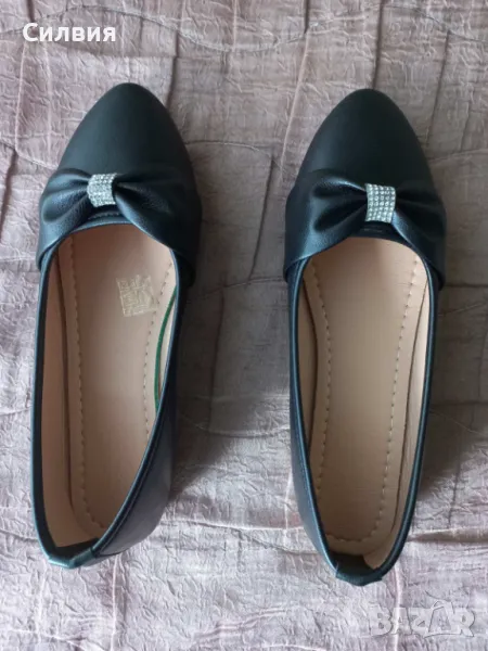 Нови дамски ежедневни обувки черни, 39 номер, изкуствена кожа, снимка 1