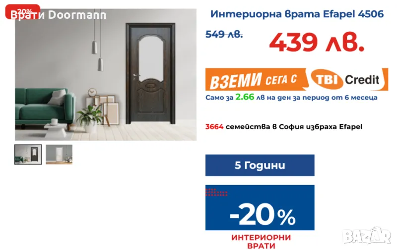 Интериорна врата Efapel 4506 , снимка 1