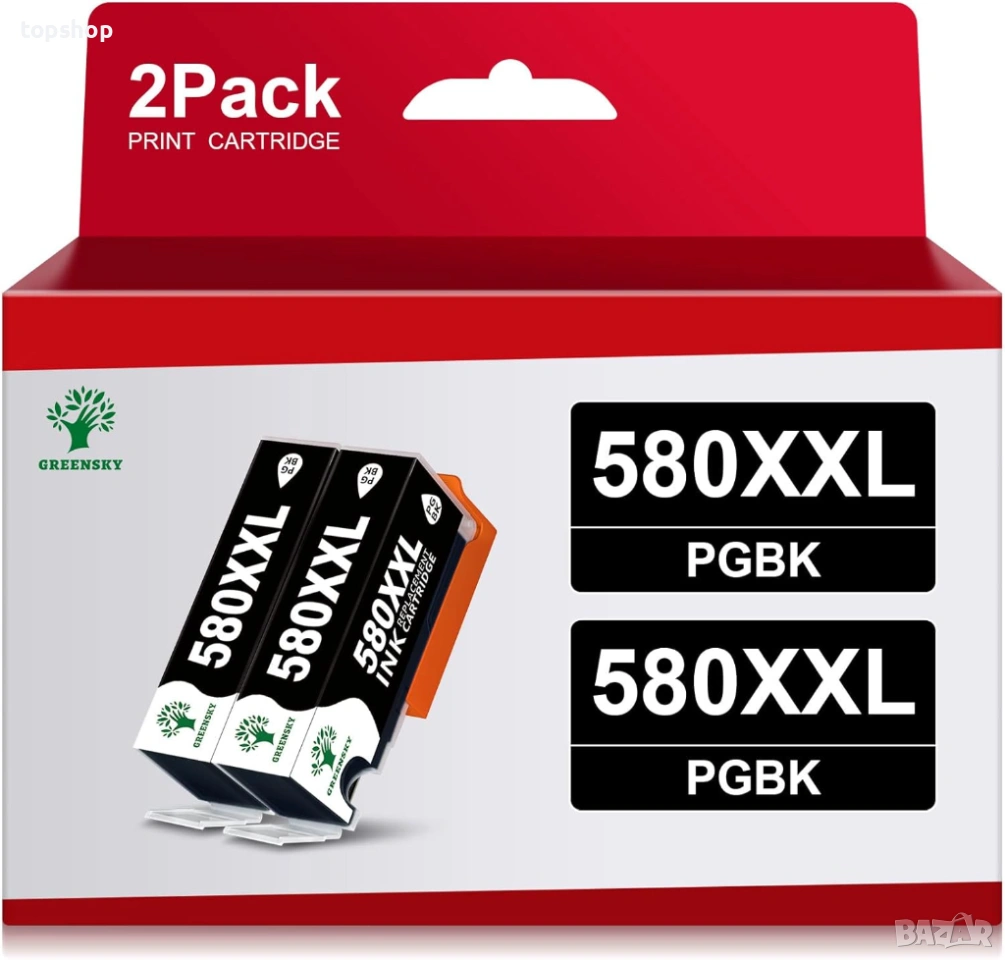 ЧИСТО НОВИ, ЗАПЕЧАТАНИ Комплект 2 броя касети PGI-580XXL PGBK за Canon, снимка 1