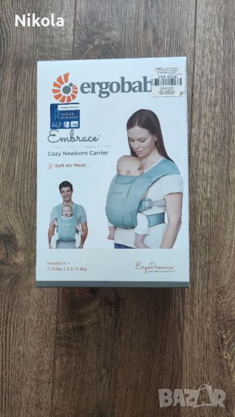 EMBRACE SOFT AIR MESH ЕРГОНОМИЧНА РАНИЦА SAGE ERGOBABY 95665200003, снимка 1