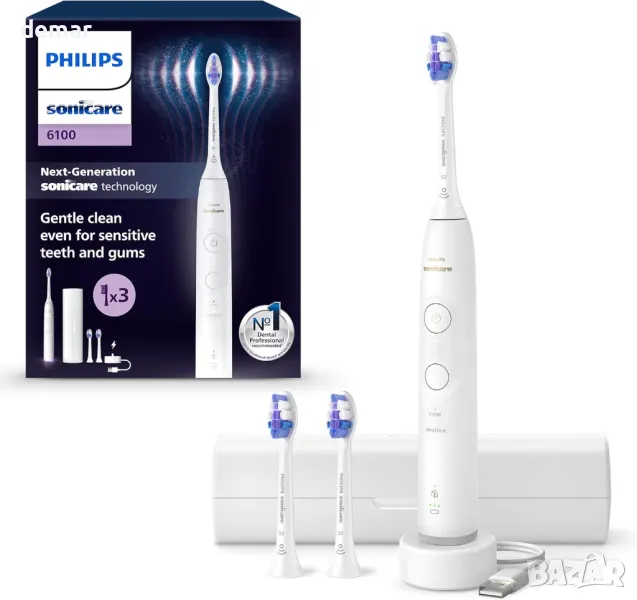 Електрическа четка за зъби Philips Sonicare 6100, бял, модел HX7400/02, снимка 1