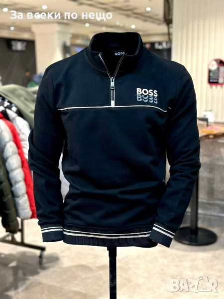 Hugo Boss Мъжка Памучна Блуза С Дълъг Ръкав С Бродирано Лого Хуго Бос Код A971, снимка 1