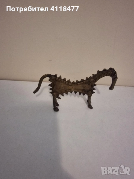 Ретро бронзова статуетка кон, снимка 1