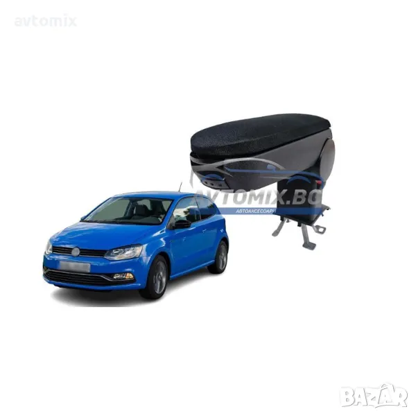 Подлакътник, VW Polo 5 (6R / 6C /61), 2011- 2017 г., текстилен, черен, снимка 1