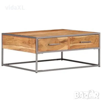 vidaXL Маса за кафе, 75x75x35 см, акациево дърво масив（SKU:247585）, снимка 1