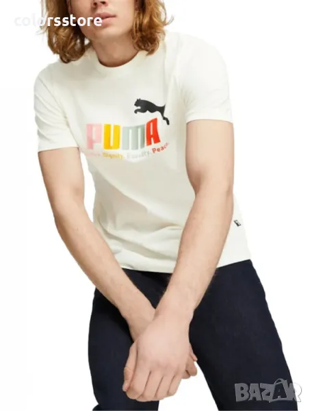 PUMA Essentials+ Tee White/Multicolor, снимка 1