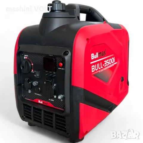 Инверторен бензинов обезшумен генератор за ток BULLMAX 3500i, монофазен, 3.5kW, червен, снимка 1 - Генератори - 47229747