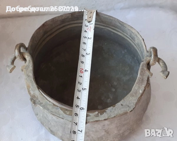 Бакъри: Много стар бакър, менче, с дръжки, орнаменти, антика, бакърче, , снимка 10 - Други - 36979393