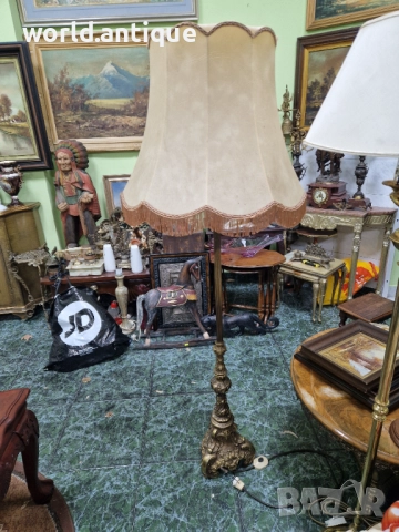 Страхотна антикварна френска бронзова подова лампа , снимка 7 - Настолни лампи - 52323059