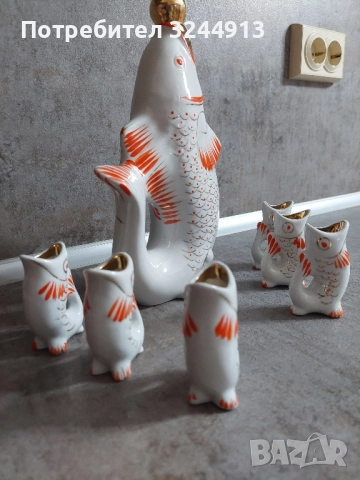 Руски порцеланов сервиз във формата на рибки, снимка 3 - Сервизи - 51614937