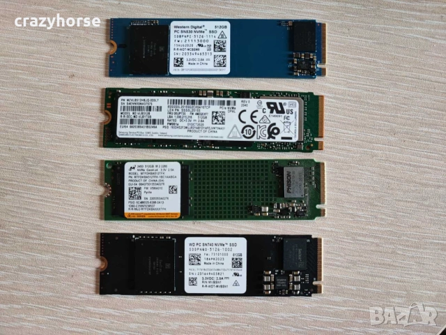 NVMe дискове 512GB Gen3 x4 и Gen4 x4 (Micron, WD, Samsung)