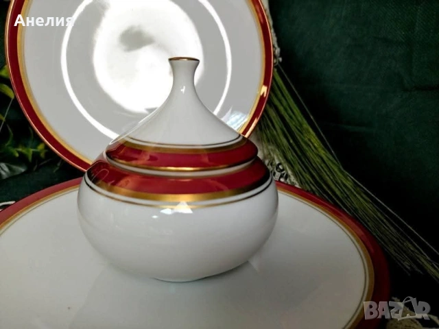 Scherzer Bavaria дебел кант бордо и красота , снимка 12 - Чаши - 54196130