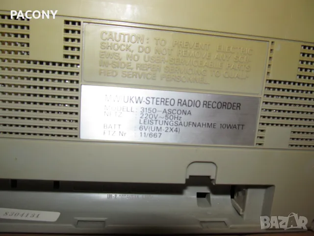 касетофон ASCONA - stereo - като нов, снимка 3 - Радиокасетофони, транзистори - 49869619