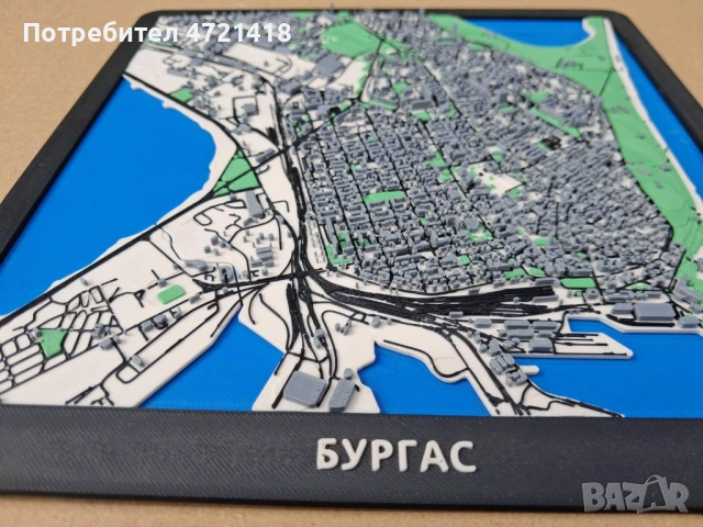 Бургас на длан! 3D декоративен макет – Уникален декор!, снимка 3 - Декорация за дома - 54026015