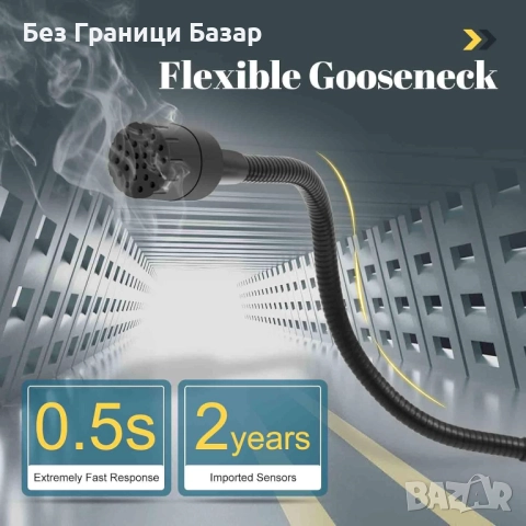 Нов Портативен газов детектор с акумулатор и вибрационна аларма Газдетектор, снимка 3 - Други инструменти - 51668245