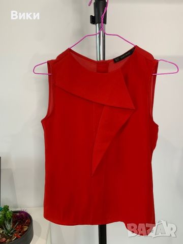 Zara червена риза в размер XS, снимка 2 - Ризи - 46219178