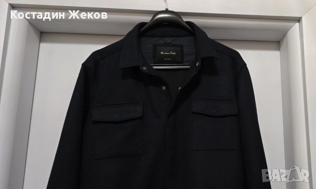 Мъжко връхно яке тип риза (overshirt) в тъмносин цвят. Massimo Dutti. Като ново., снимка 6 - Якета - 53827620