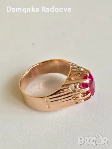 СССР златен пръстен проба 583 14 карата, снимка 5 - Пръстени - 49783569