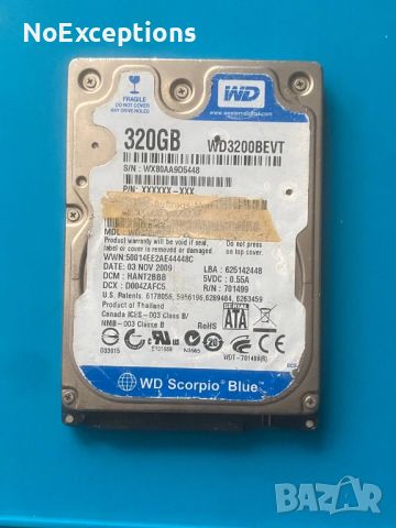 WD3200BEVT - 320GB, снимка 2 - Твърди дискове - 45436842