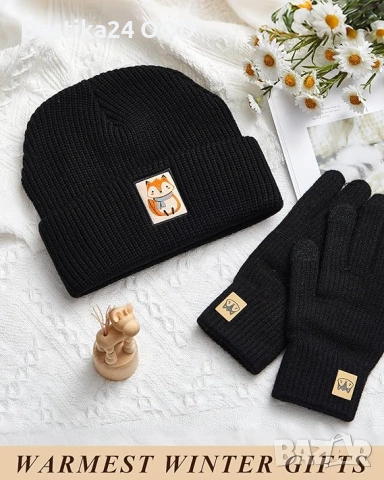 Дамски зимен комплект шапка и ръкавици лисица или трактор, снимка 6 - Други - 53504168