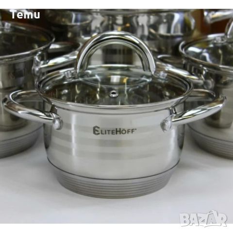 Комплект от 12 части тенджери с тройно дъно, високо немско качество, снимка 2 - Съдове за готвене - 45551447