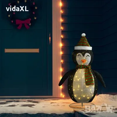 vidaXL Декоративен коледен снежен пингвин LED лукс плат 120 см（SKU:328502）, снимка 2 - Декорация за дома - 48278001