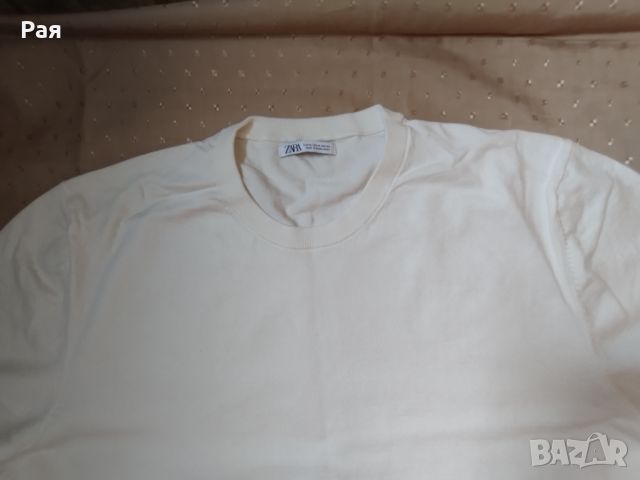 Бяла блуза zara с къс ръкав по плътна , снимка 3 - Блузи - 46365324
