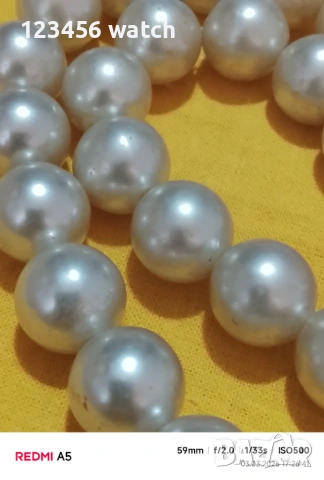 Красиво старо колие от естествени перли, снимка 3 - Колиета, медальони, синджири - 53696230