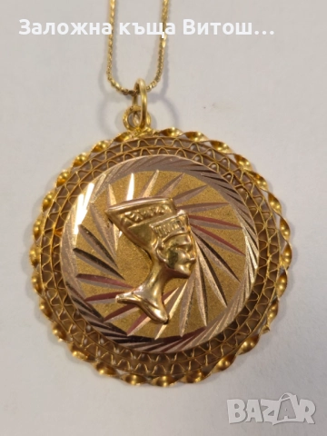 Златен синджир с висулка с египедски орнамент 14к. 6.43гр , снимка 5 - Колиета, медальони, синджири - 51691973