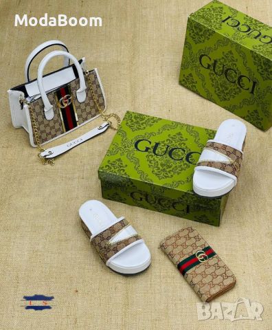 ✨🤩Gucci дамски комплекти чехли и чанти🤩✨, снимка 9 - Чехли - 45602451