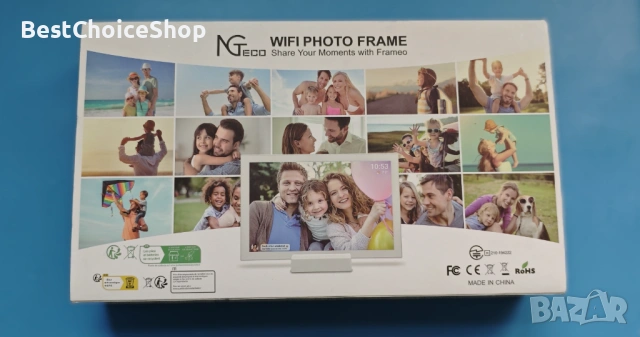 FRAMEO 10.1-инчова WiFi цифрова фоторамка с батерия 5000mAh, 1280x800 HD LCD сензорен екран, 32GB, снимка 6 - Чанти, стативи, аксесоари - 54159404