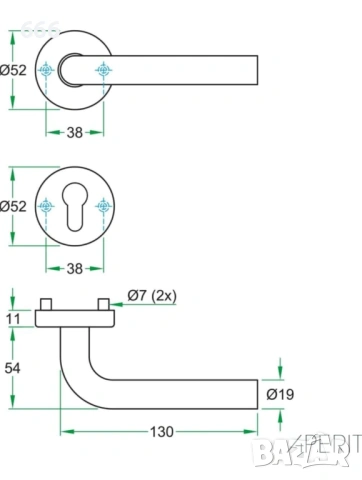 Комплект дръжки за интериорни врати - L-модел - 49.320.01, снимка 7 - Други стоки за дома - 53610115