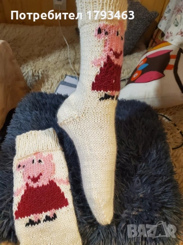 Ръчно плетени дамски чорапи размер 38, снимка 6 - Дамски чорапи - 39647409