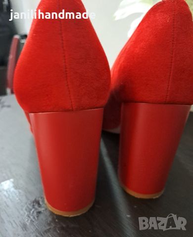 Велурени официални обувки, снимка 2 - Дамски обувки на ток - 45394962