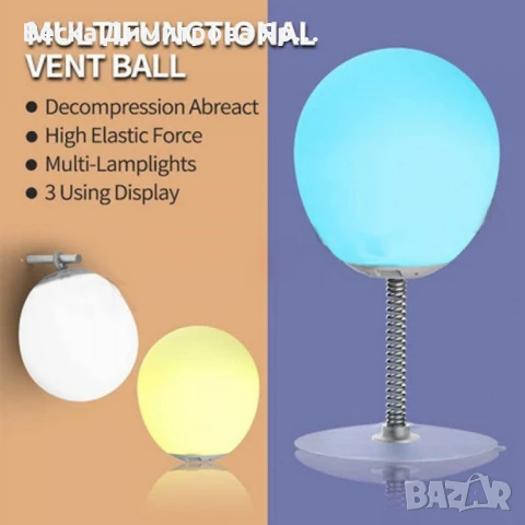 RGB LED лампа топка на пружина с дистанционно управление – стилна светлина и цветна магия, снимка 5 - Други - 50818331