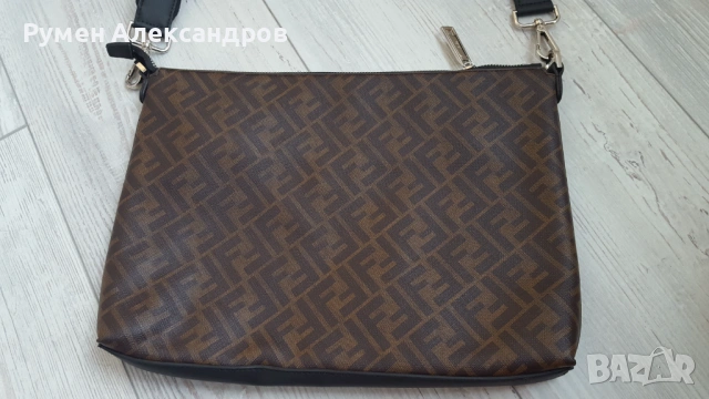 Нова мъжка кожена чанта FENDI MESSENGER BAG, снимка 9 - Чанти - 53851443