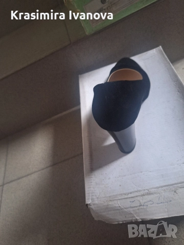 нови обувки Мегияс велур и лак на висок ток, снимка 6 - Дамски обувки на ток - 52807265