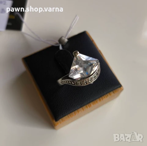 Нов сребърен пръстен 925 с фианити – 4,94 г, размер 17 мм