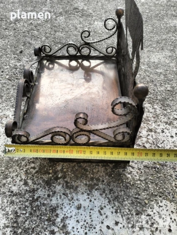 Стара медна етажерка, снимка 5 - Антикварни и старинни предмети - 51227659