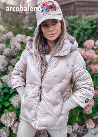 Ватирано дамско яке с качулка и декоративни ръкави, снимка 9 - Якета - 51782137