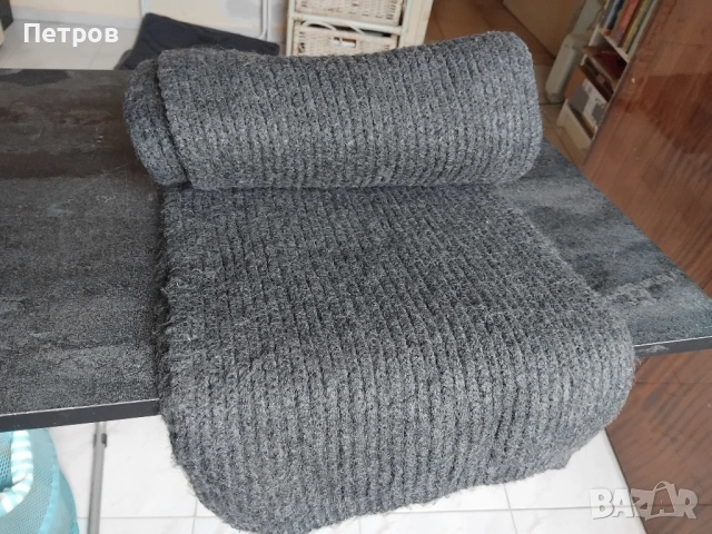 Плетен шал от вълна 100% ZARA, тъмносив, снимка 4 - Шалове - 53093309