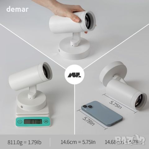 Aisilan Бял LED мащабируем таванен прожектор 12W, регулируем ъгъл на лъча 10°-55°, CRI 97, 3000K, снимка 4 - Прожектори - 46433679