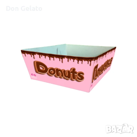 Картонена кутия за понички СРЕДНА -ЦВЕТНА – 100бр., снимка 3 - Други - 48174586