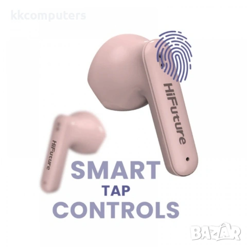 HiFuture ColorBuds2 - TWS слушалки, Bluetooth 5.3, 20ч живот, 10mm драйвер - розови, снимка 2 - Bluetooth слушалки - 53947702