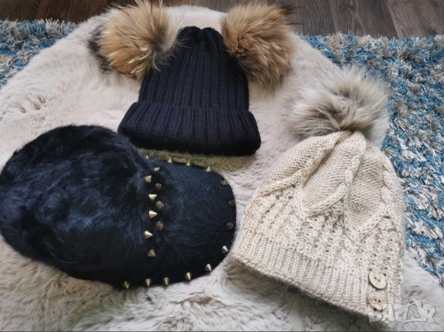 Зимни шапки, естествен косъм, Колан Avin, Alessa, снимка 2 - Шапки - 52346140