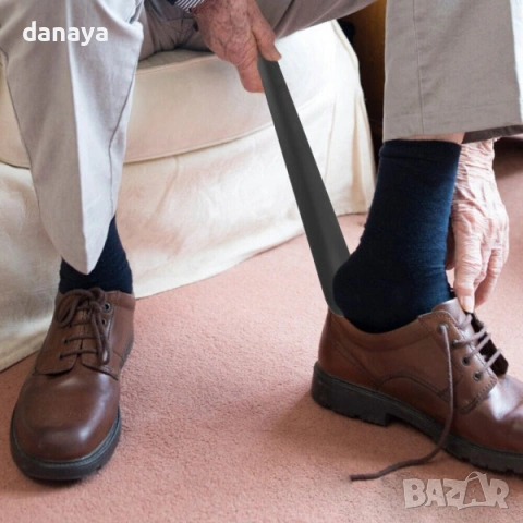 6414 Метална дълга обувалка в черен цвят, 52 см, снимка 2 - Други - 53492535