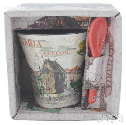 Чаша Забележителности, За кафе, Керамична, 7х7 см, снимка 1