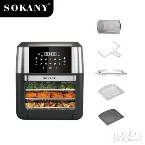 Фурна еър фрайър Sokany 12L 1800W, снимка 11 - Обзавеждане на кухня - 49184882